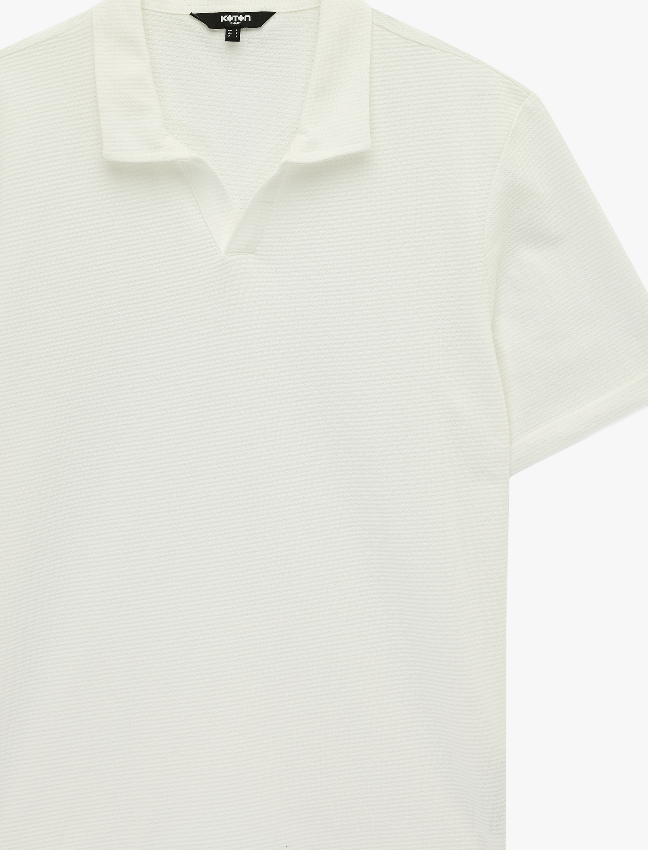   Regular Fit Kısa Kollu Dokulu Basic Polo Yaka Tişört