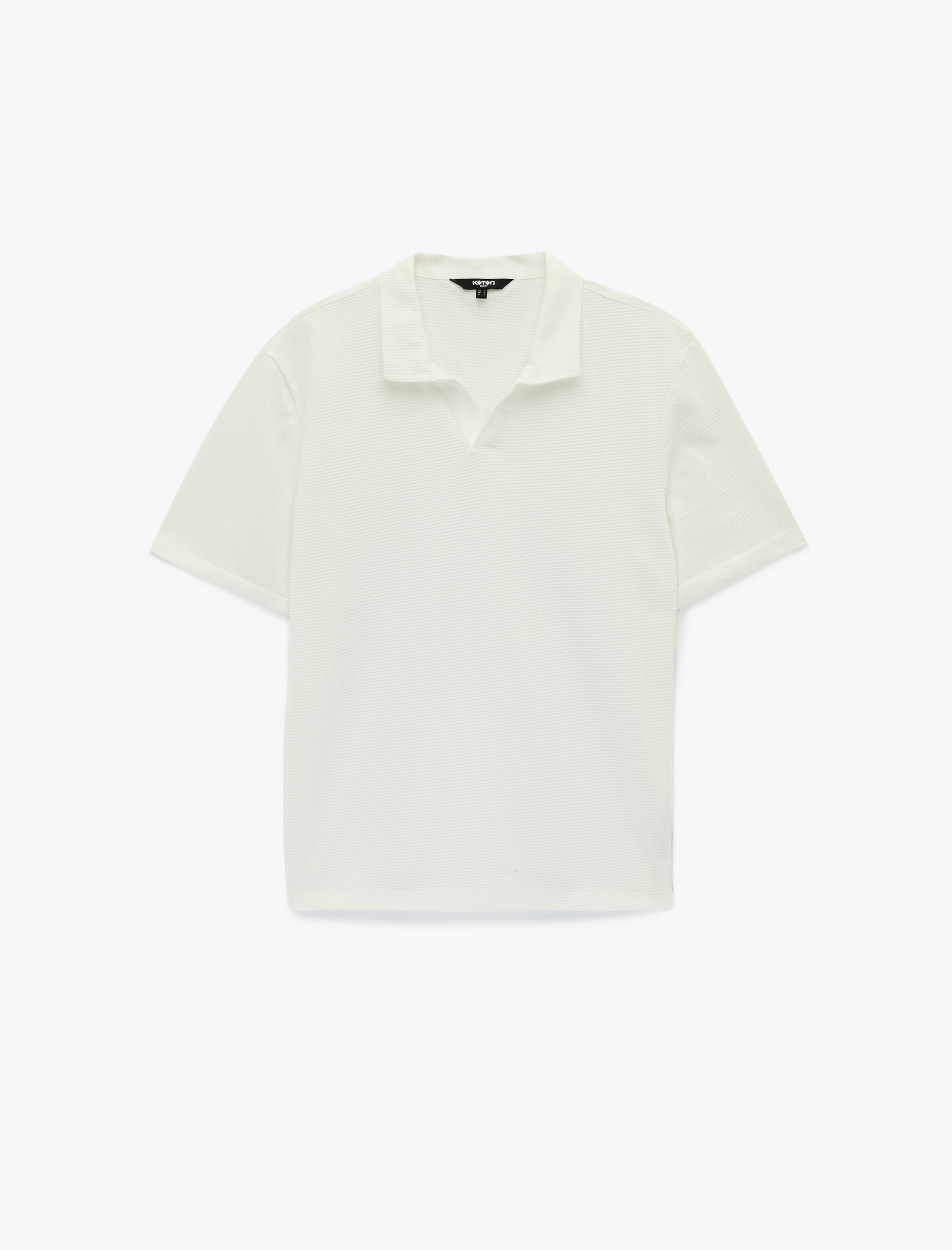   Regular Fit Kısa Kollu Dokulu Basic Polo Yaka Tişört