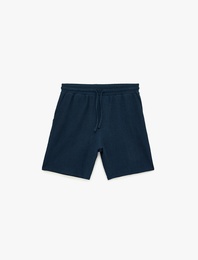 Bürümcük Kumaş Viskon Karışımlı Cepli Rahat Kalıp Beli Bağcıklı Spor Şort