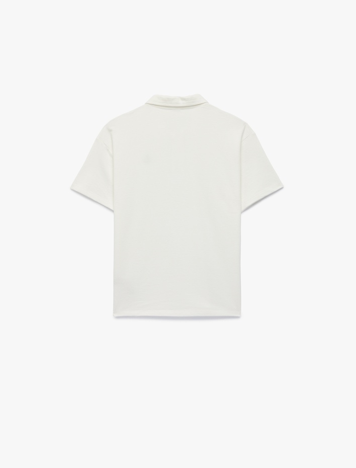 Erkek Çocuk Nakış Detaylı Kısa Kollu Pamuklu Polo Yaka Tişört