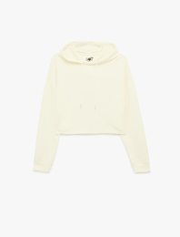 Viskon Karışımlı Uzun Kollu Kapüşonlu Oversize Spor Sweatshirt