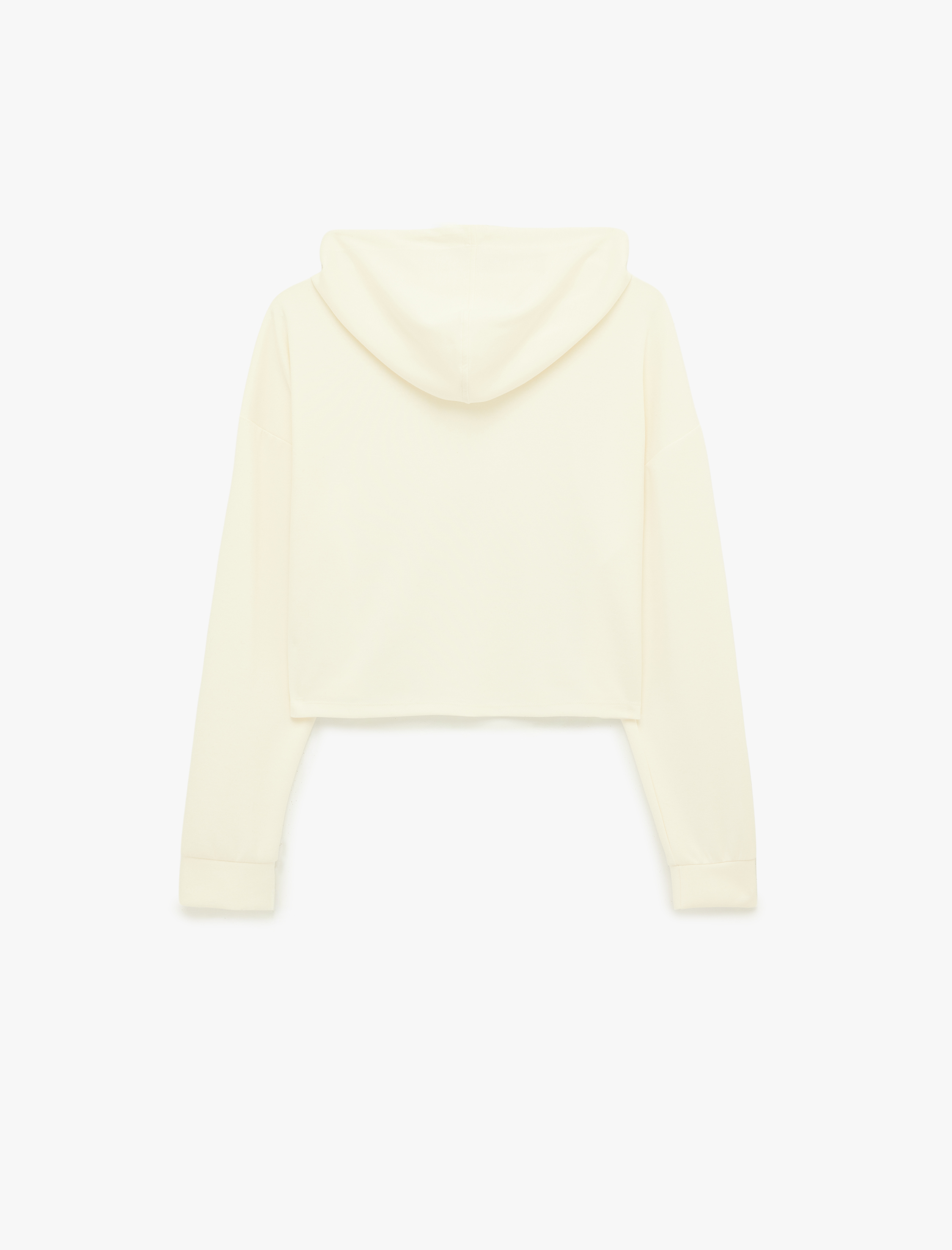   Viskon Karışımlı Uzun Kollu Kapüşonlu Oversize Spor Sweatshirt