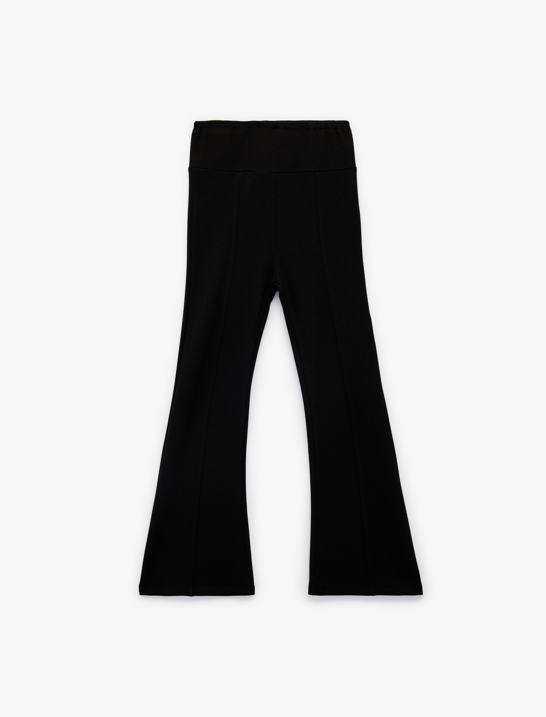  Kız Çocuk Beli Lastikli Viskon Karışımlı Slim Fit İspanyol Paça Tayt