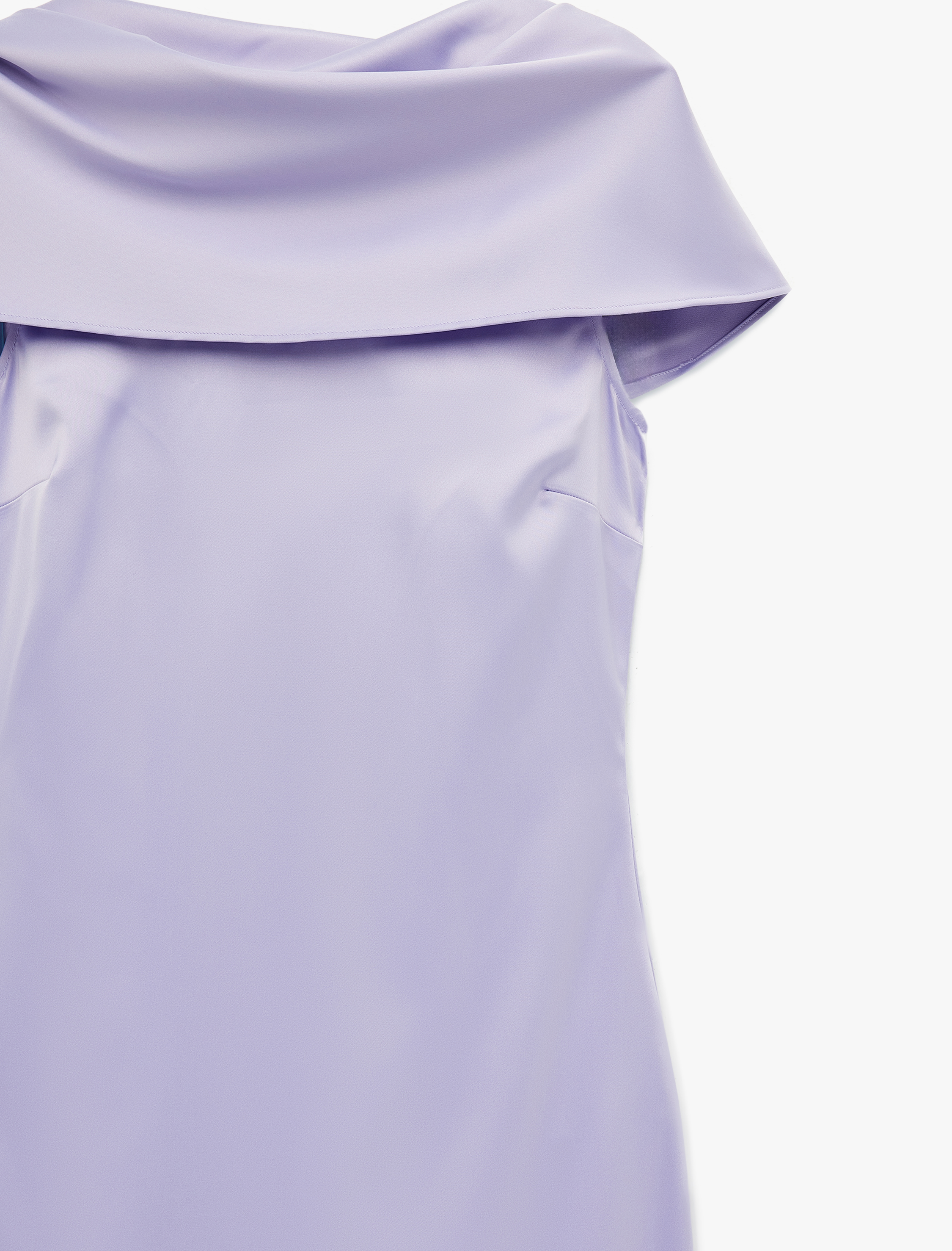   Düz Kesim Kısa Kollu Kayık Yaka Uzun Saten Abiye Elbise