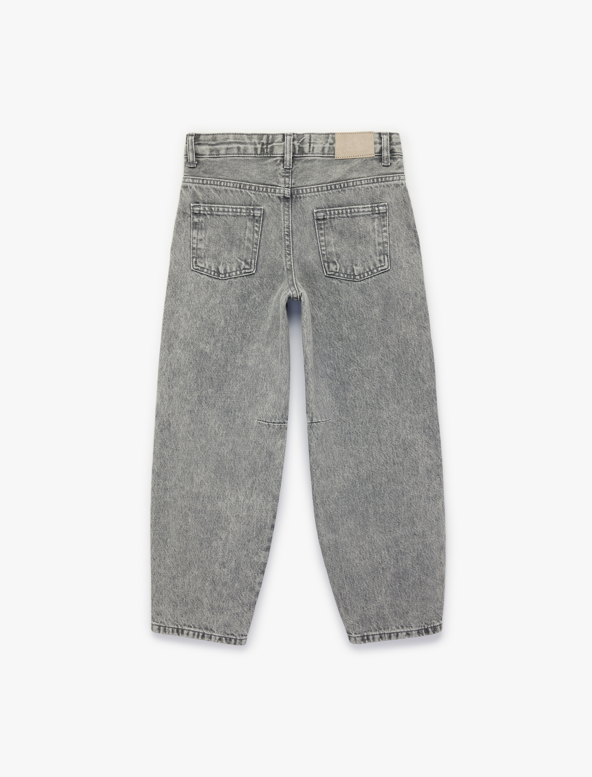  Kız Çocuk Pamuklu Cepli Balon Form Denim Pantolon