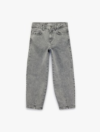 Pamuklu Cepli Balon Form Denim Pantolon