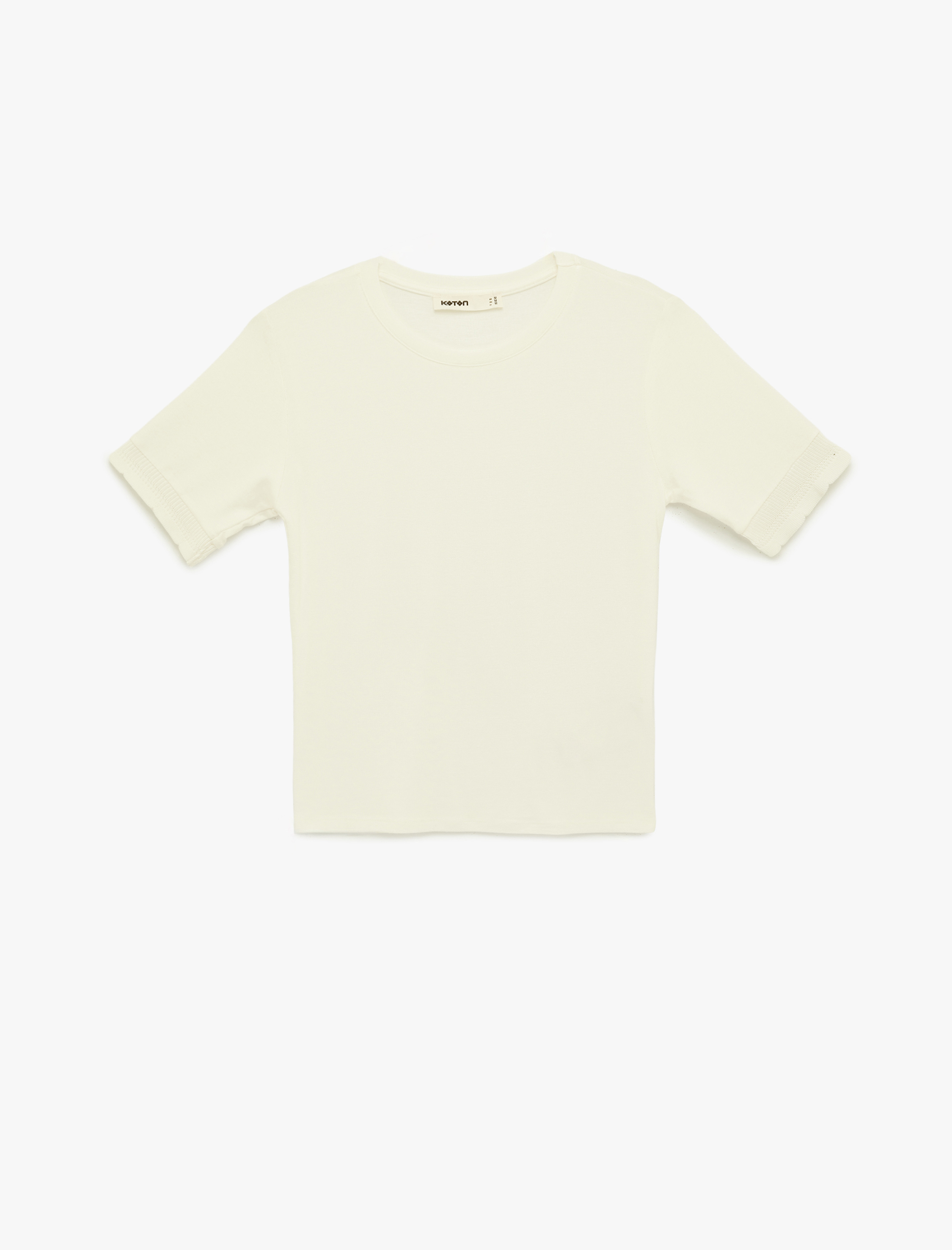   Viskon Kumaş Slim Fit Kısa Kollu Bisiklet Yaka Tişört