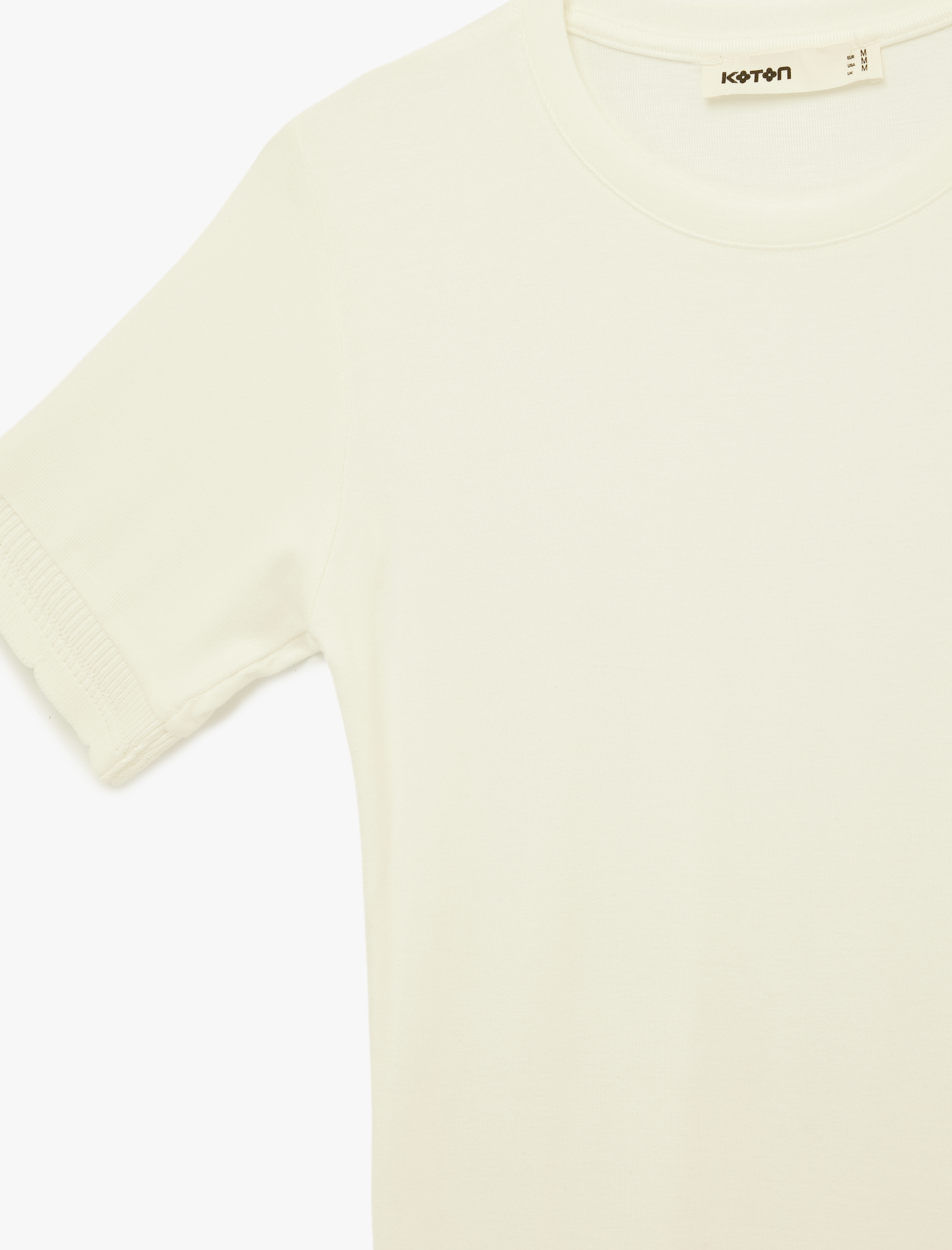   Viskon Kumaş Slim Fit Kısa Kollu Bisiklet Yaka Tişört