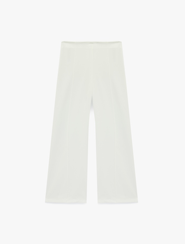  Krep Kumaş Düz Geniş Paça Palazzo Pantolon