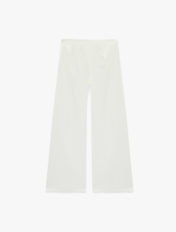  Krep Kumaş Düz Geniş Paça Palazzo Pantolon