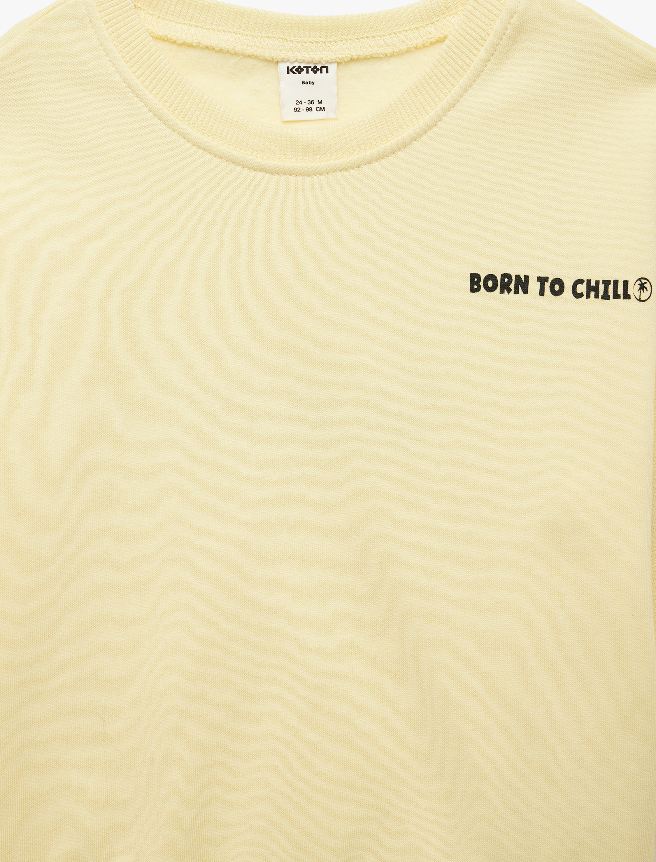  Erkek Bebek Pamuklu Uzun Kollu Bisiklet Yaka Baskılı Sweatshirt