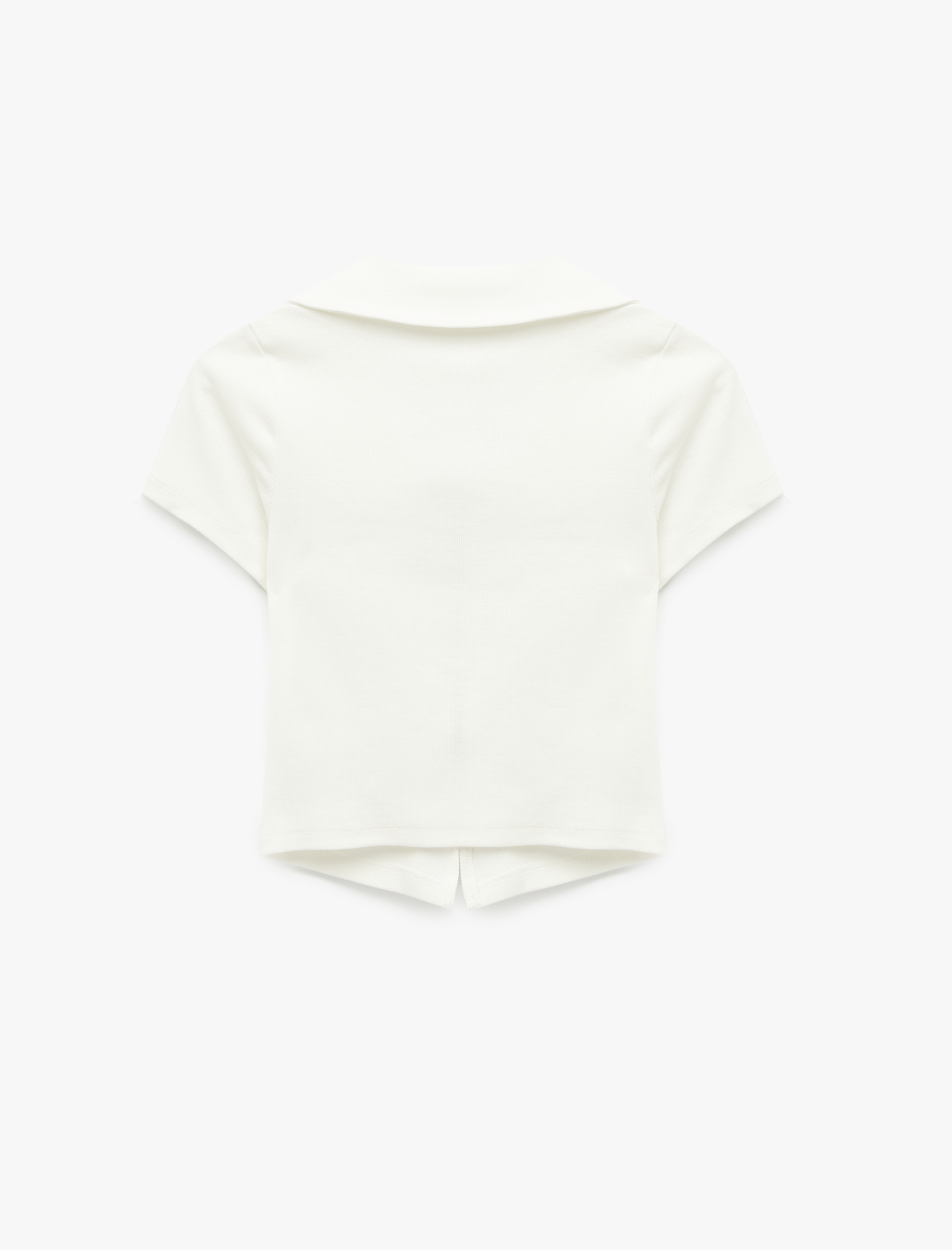   Slim Fit Kısa Kollu Klasik Yaka Fermuar Detaylı Tişört