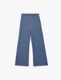 Beli Lastikli Dokulu Geniş Paça Pantolon