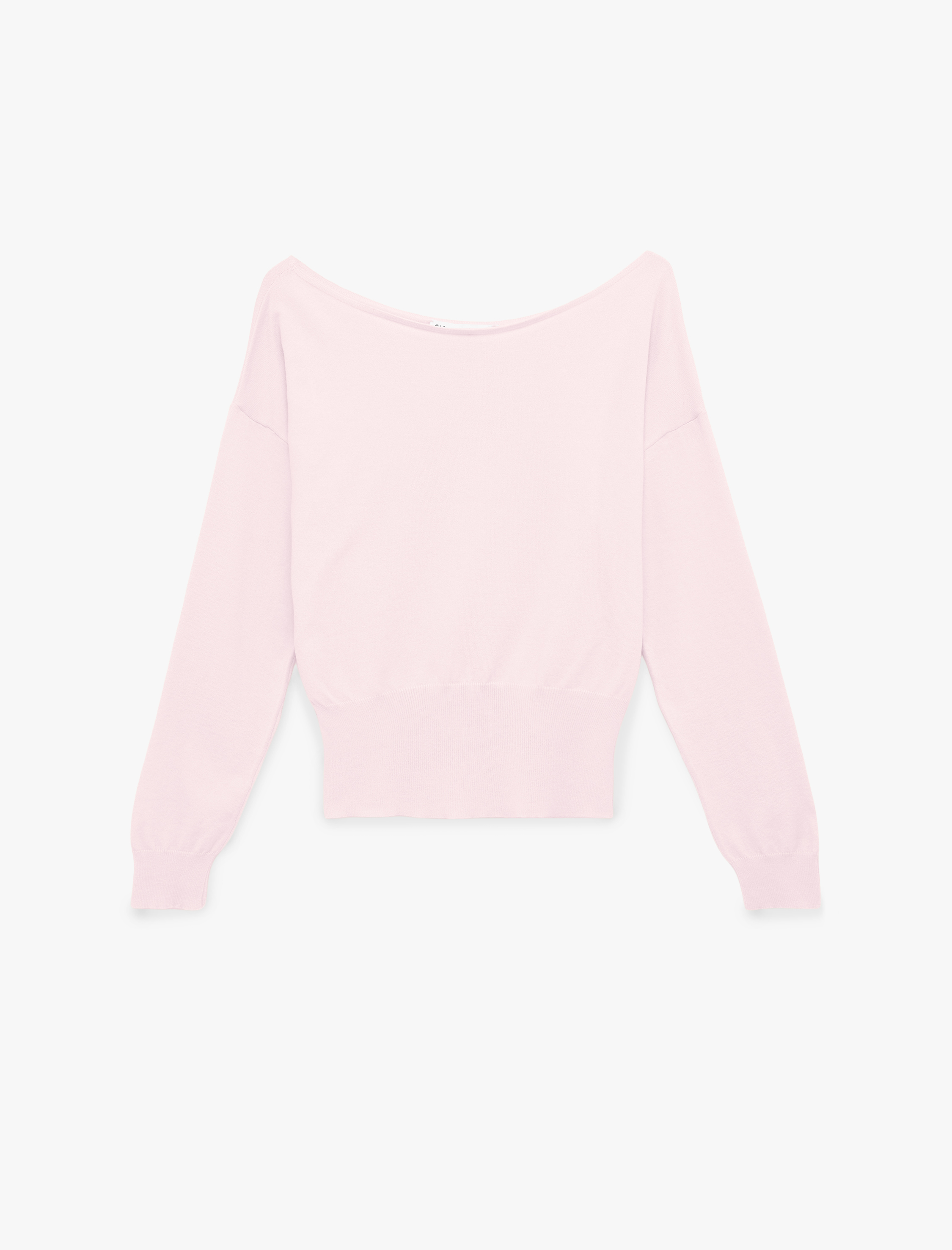   Viskon Karışımlı Uzun Kollu Kayık Yaka Kazak