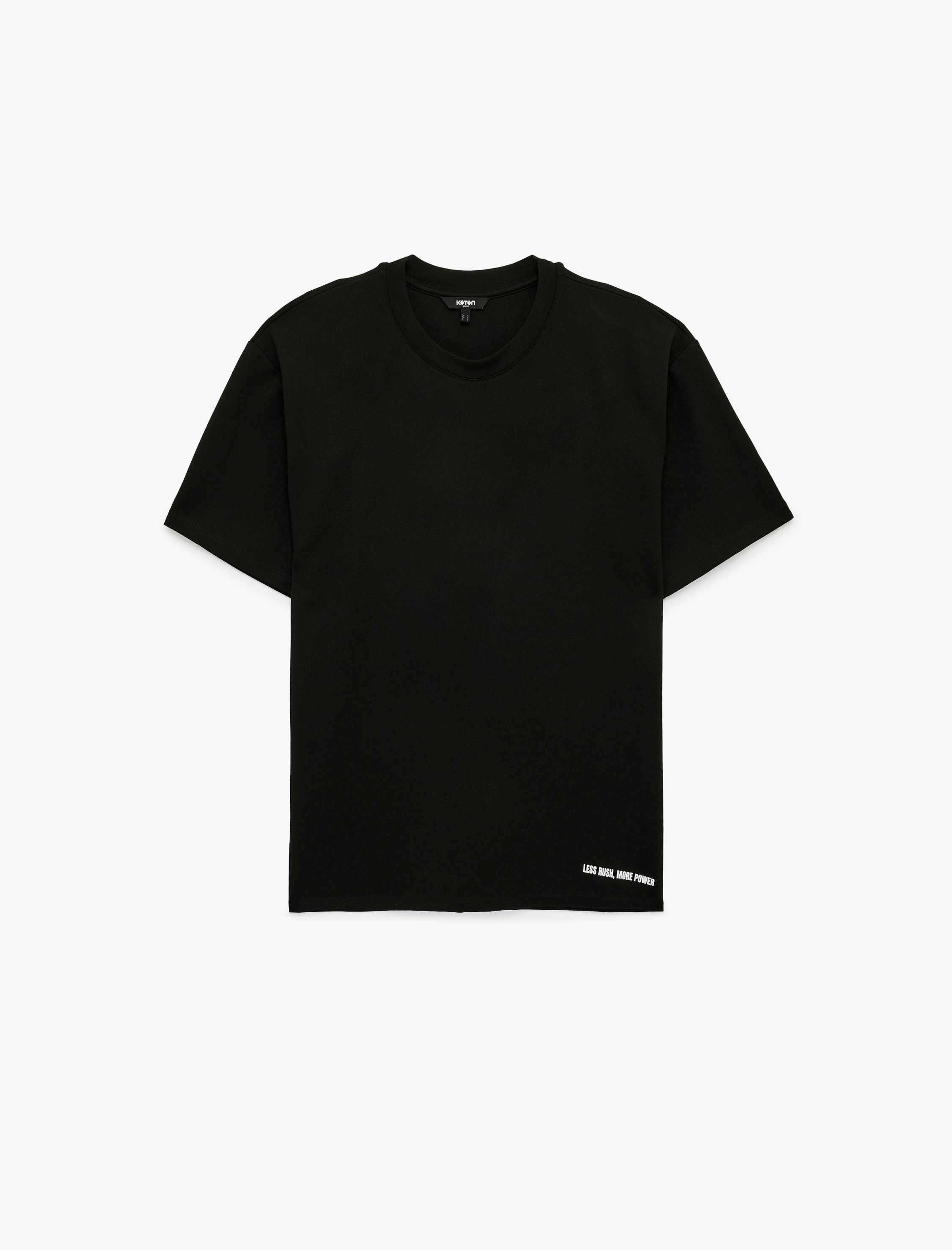   Bisiklet Yaka Rahat Kesim Viskon Karışımlı Kısa Kollu Baskılı Spor Tişört