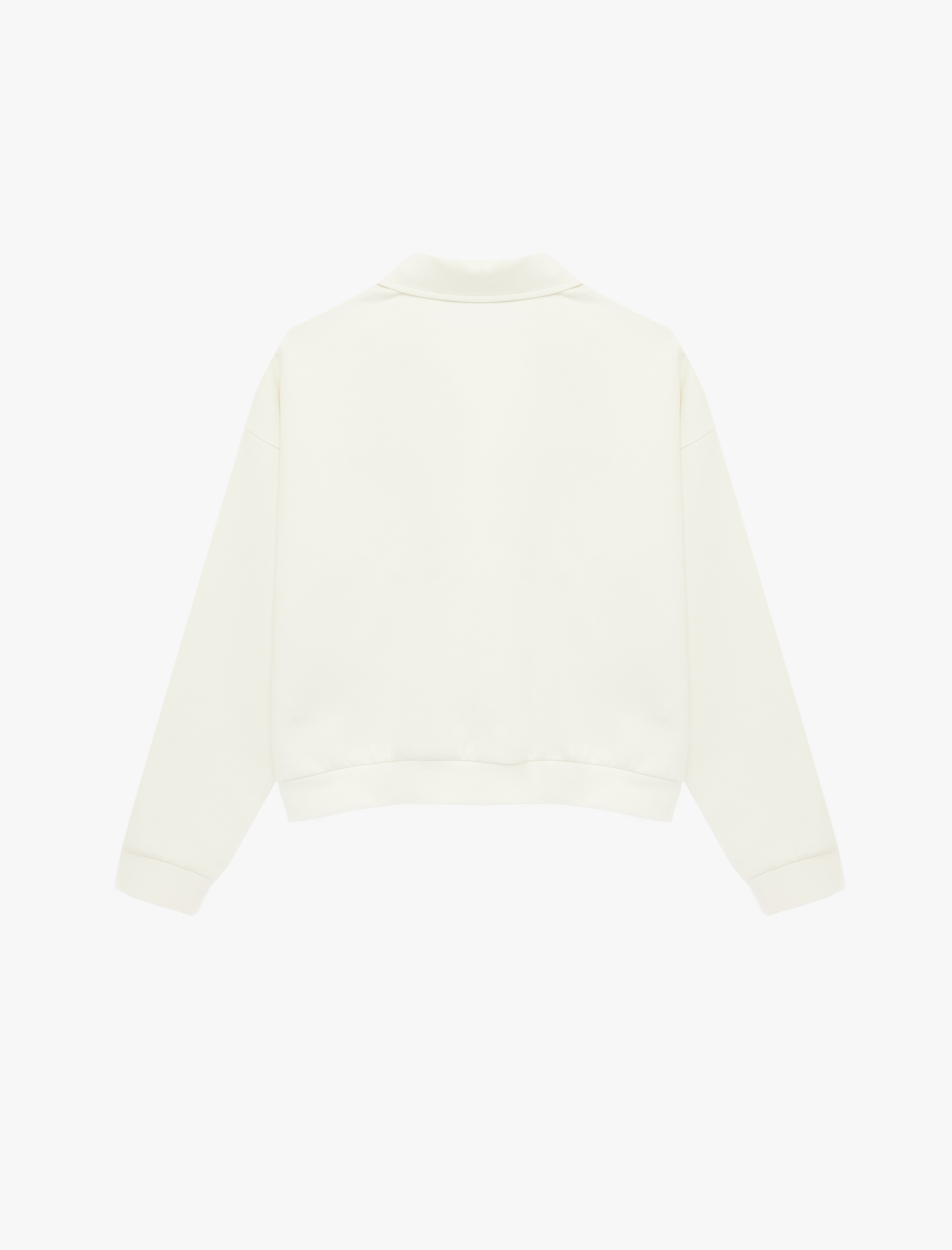   Şardonlu Nakışlı Biyeli Cepli Oversize Fermuarlı Sweatshirt