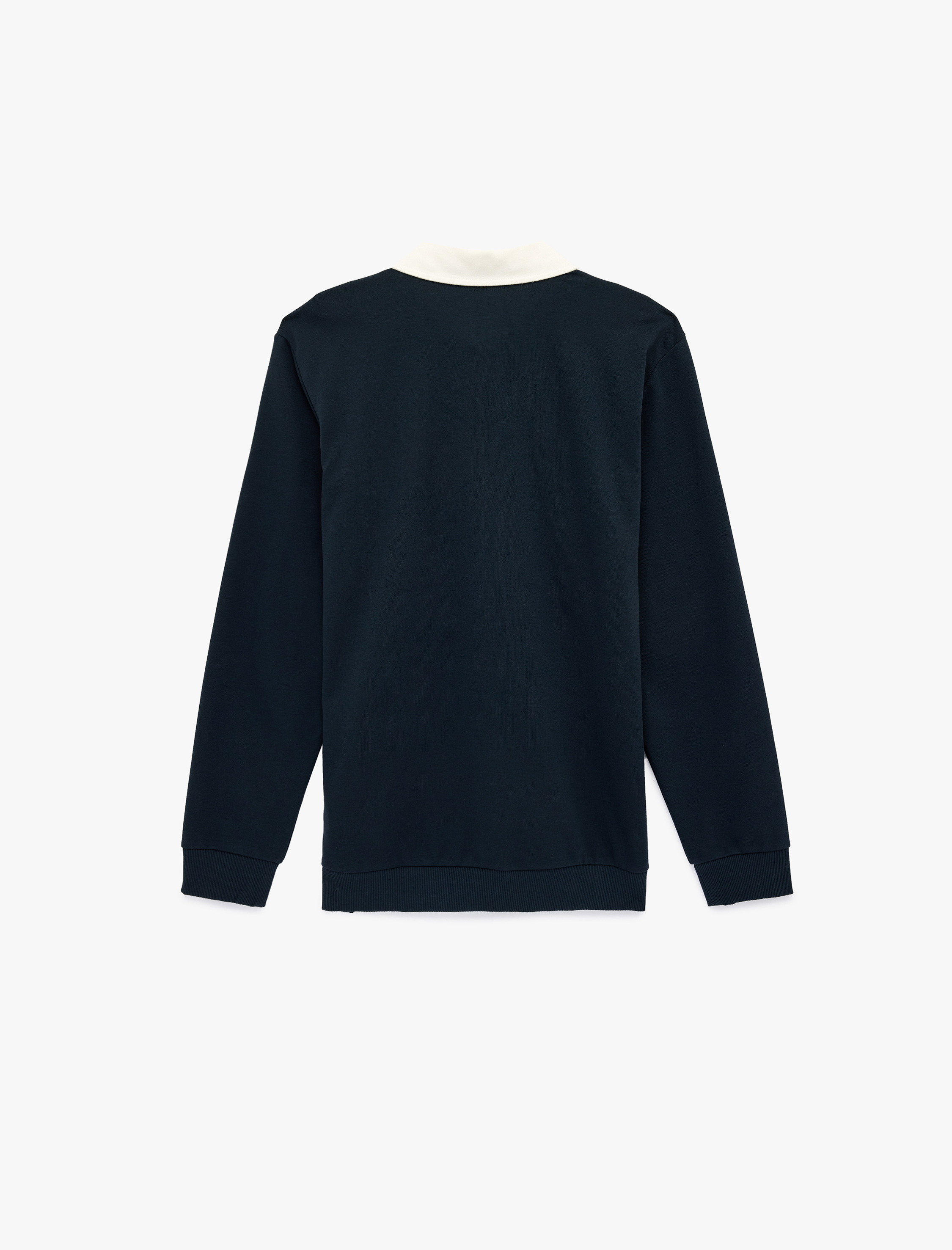   Regular Fit Şardonlu Renk Kontrastlı Düğmeli Polo Yaka Sweatshirt