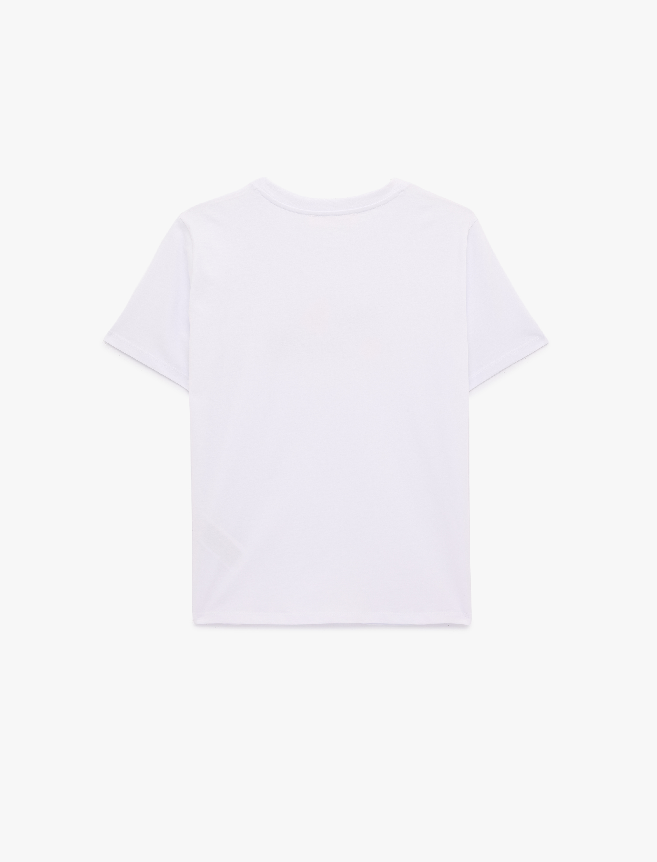   Pamuklu Kısa Kollu Bisiklet Yaka Karpuz ve Çilek Baskılı Tişört