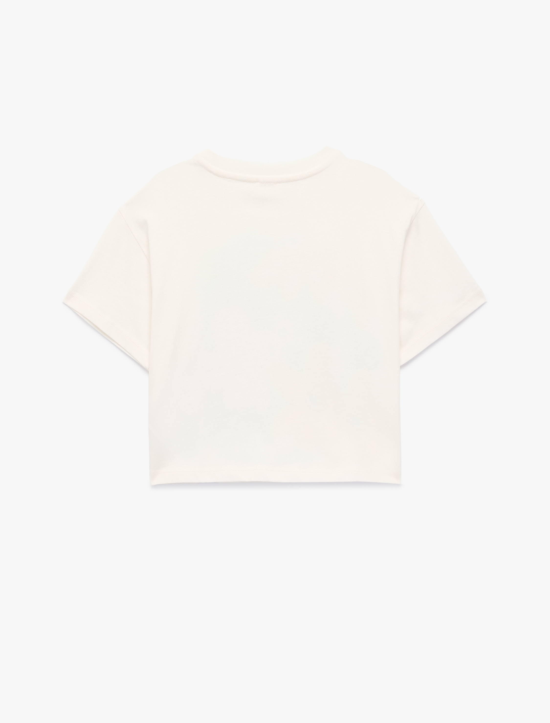  Kız Çocuk Pullu Payetli Bisiklet Yaka Kısa Kollu Pamuklu Tişört