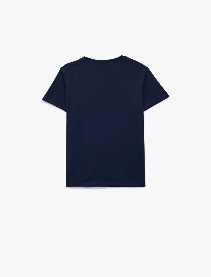 Erkek Çocuk Baskılı Kısa Kollu Bisiklet Yaka Pamuklu Tişört