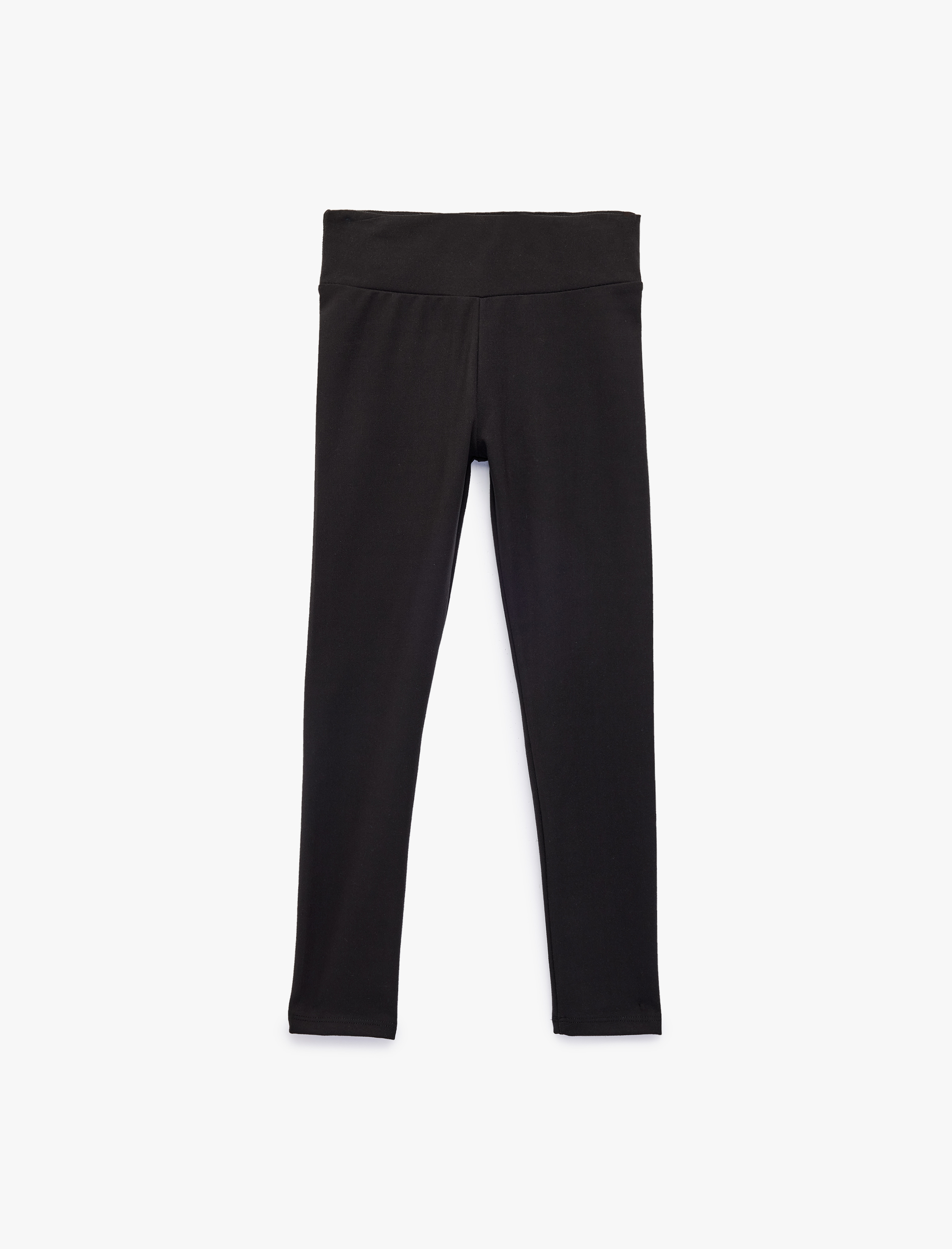  Kız Çocuk Beli Lastikli Şardonlu Tayt