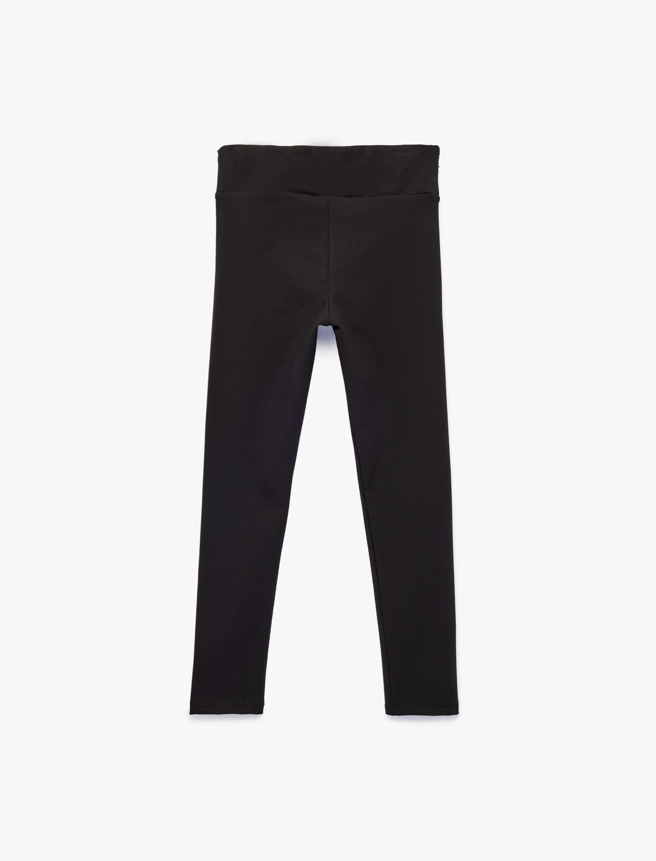  Kız Çocuk Beli Lastikli Şardonlu Tayt