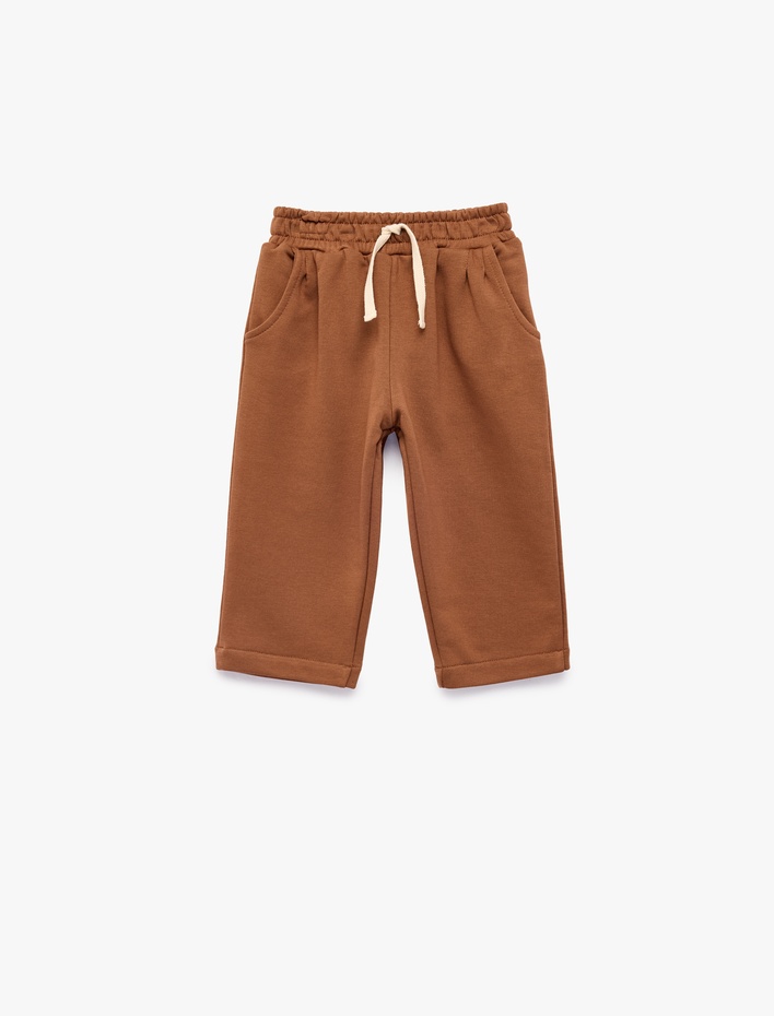 Erkek Bebek Beli Ayarlanabilir Lastikli Cep Detaylı Pantolon