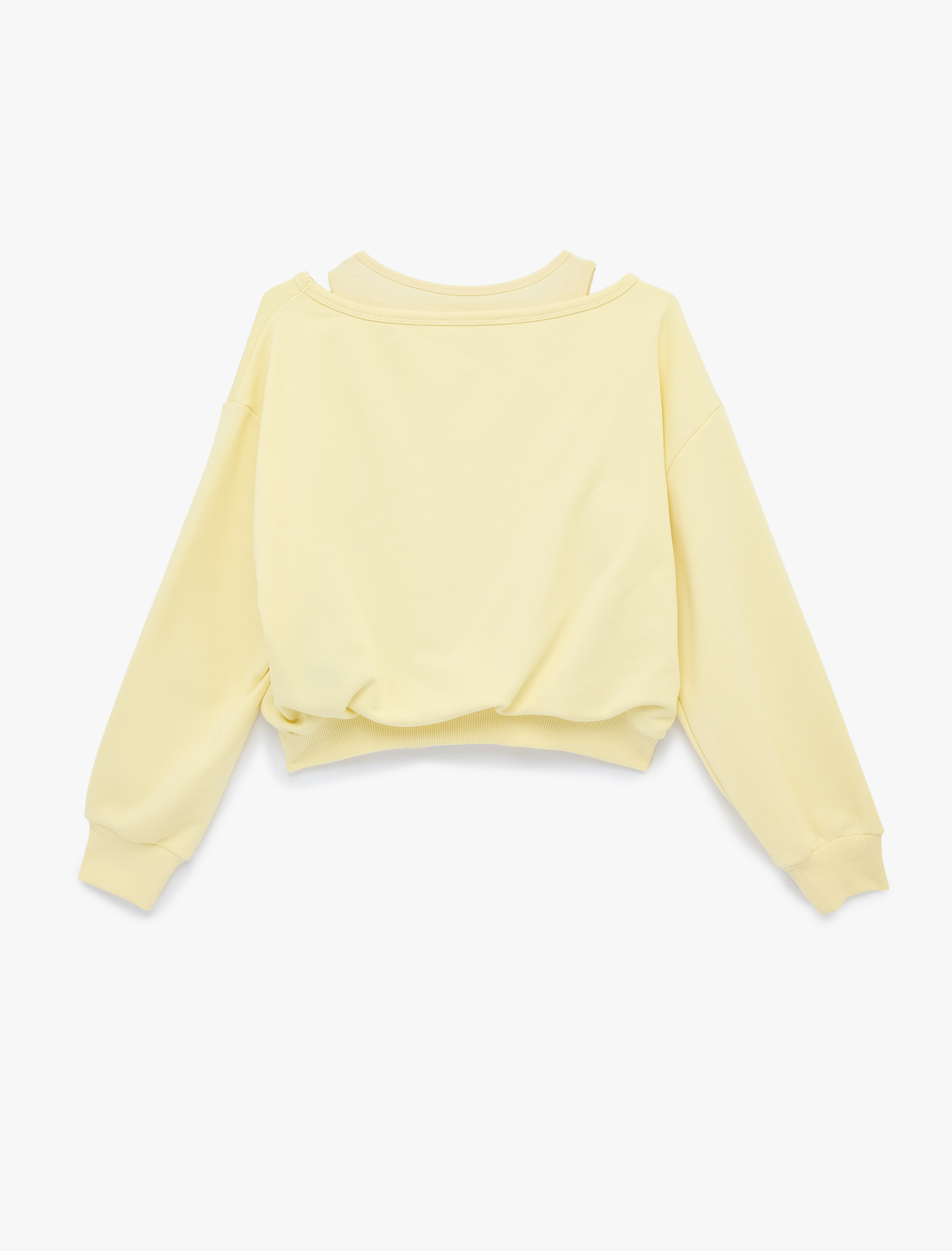   Atlet Detaylı Uzun Kollu Oversize Kayık Yaka Sweatshirt