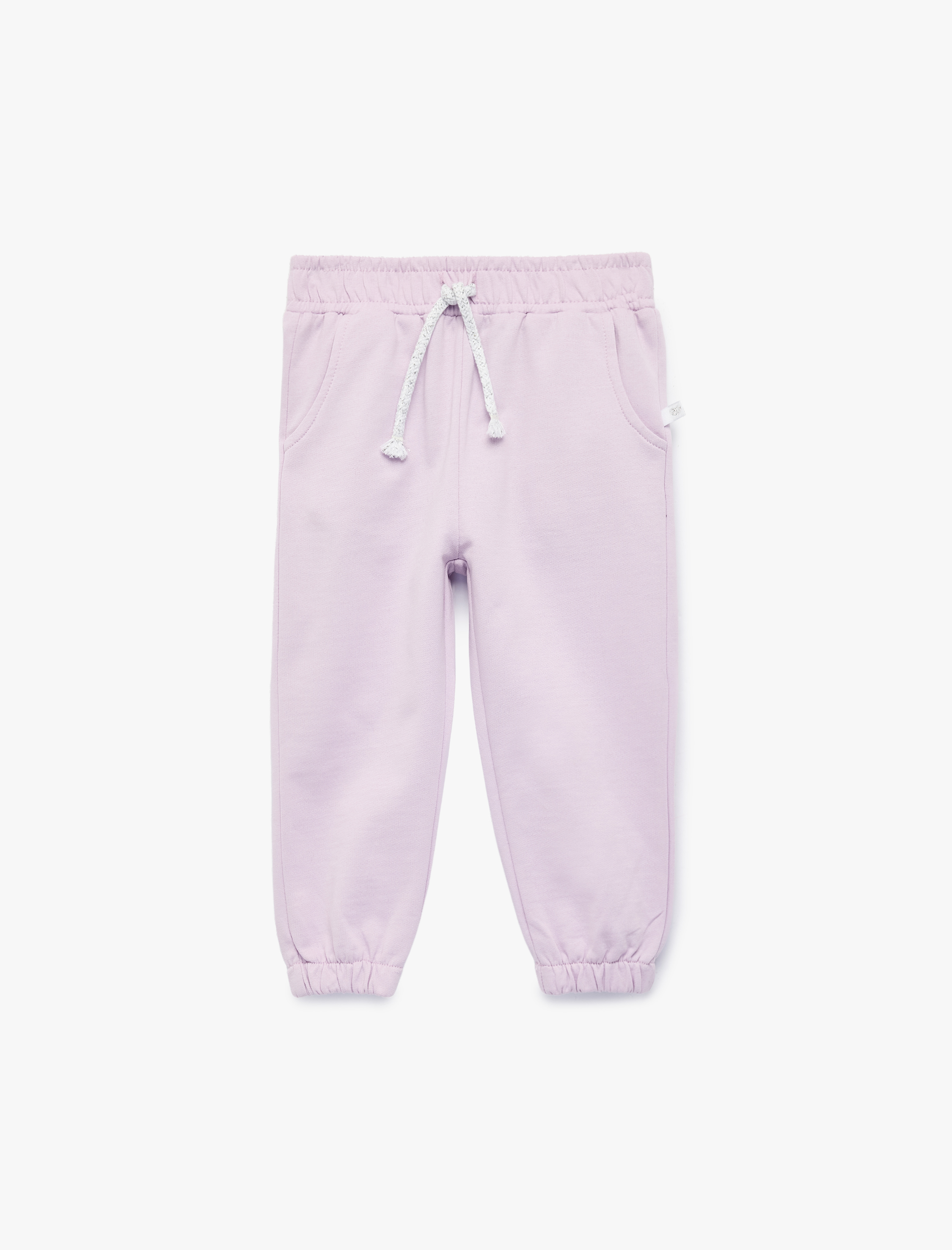  Kız Bebek Pamuklu Şardonlu Beli Bağcıklı Jogger Eşofman Altı