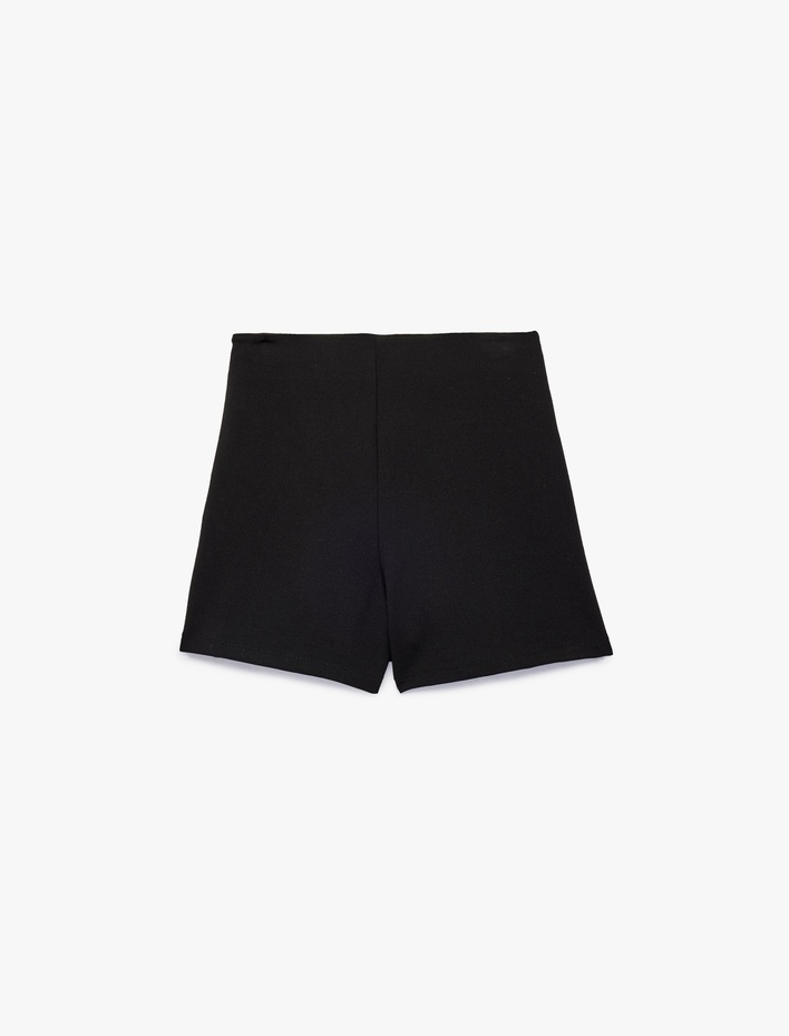 Kız Çocuk Beli Lastikli Viskon Karışımlı Kruvaze Şort Etek