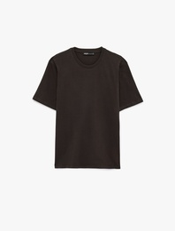 Pamuklu Regular Fit Kısa Kollu Basic Bisiklet Yaka Tişört