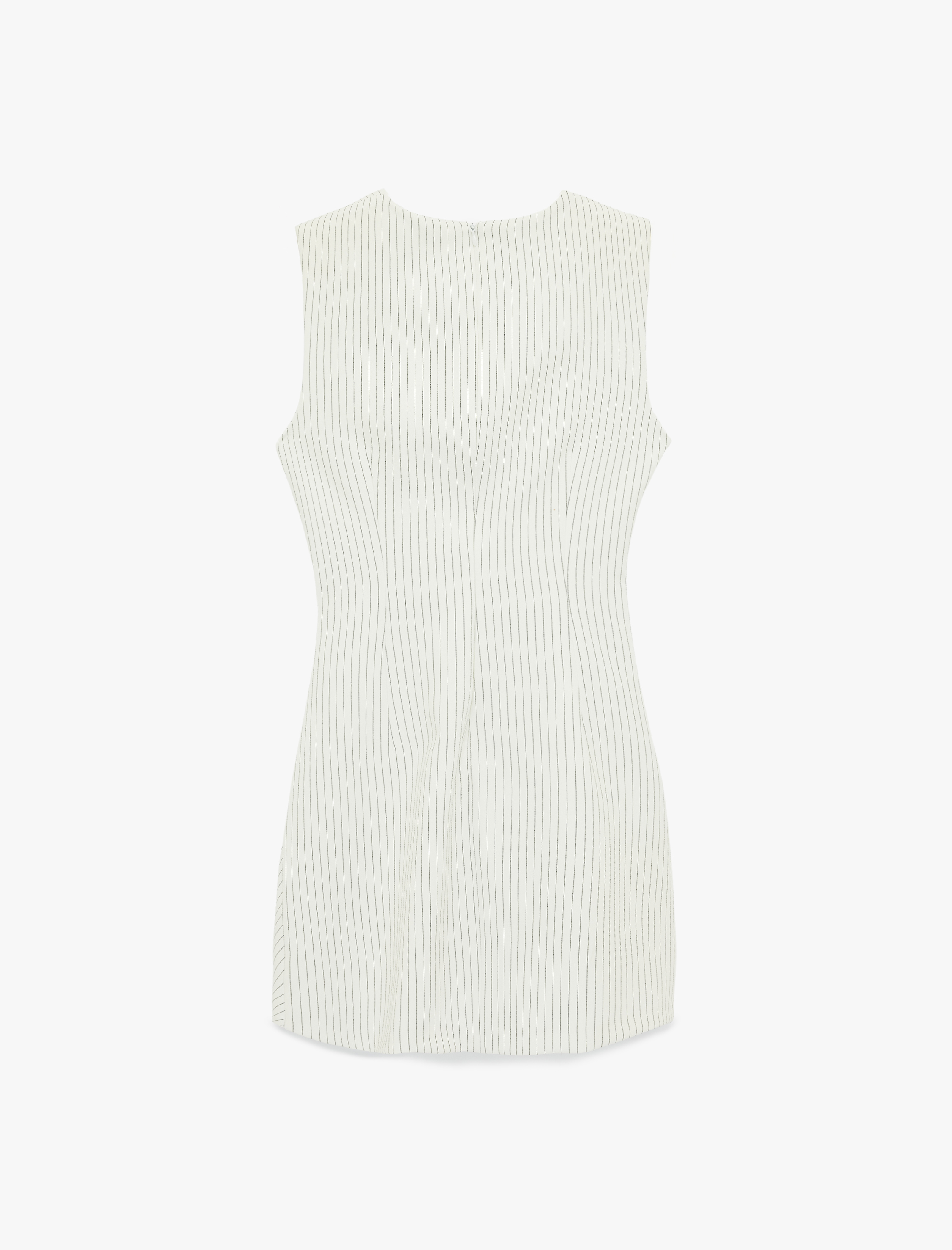   Asimetrik Drape Detaylı A Kesim Bisiklet Yaka Kolsuz Mini Elbise