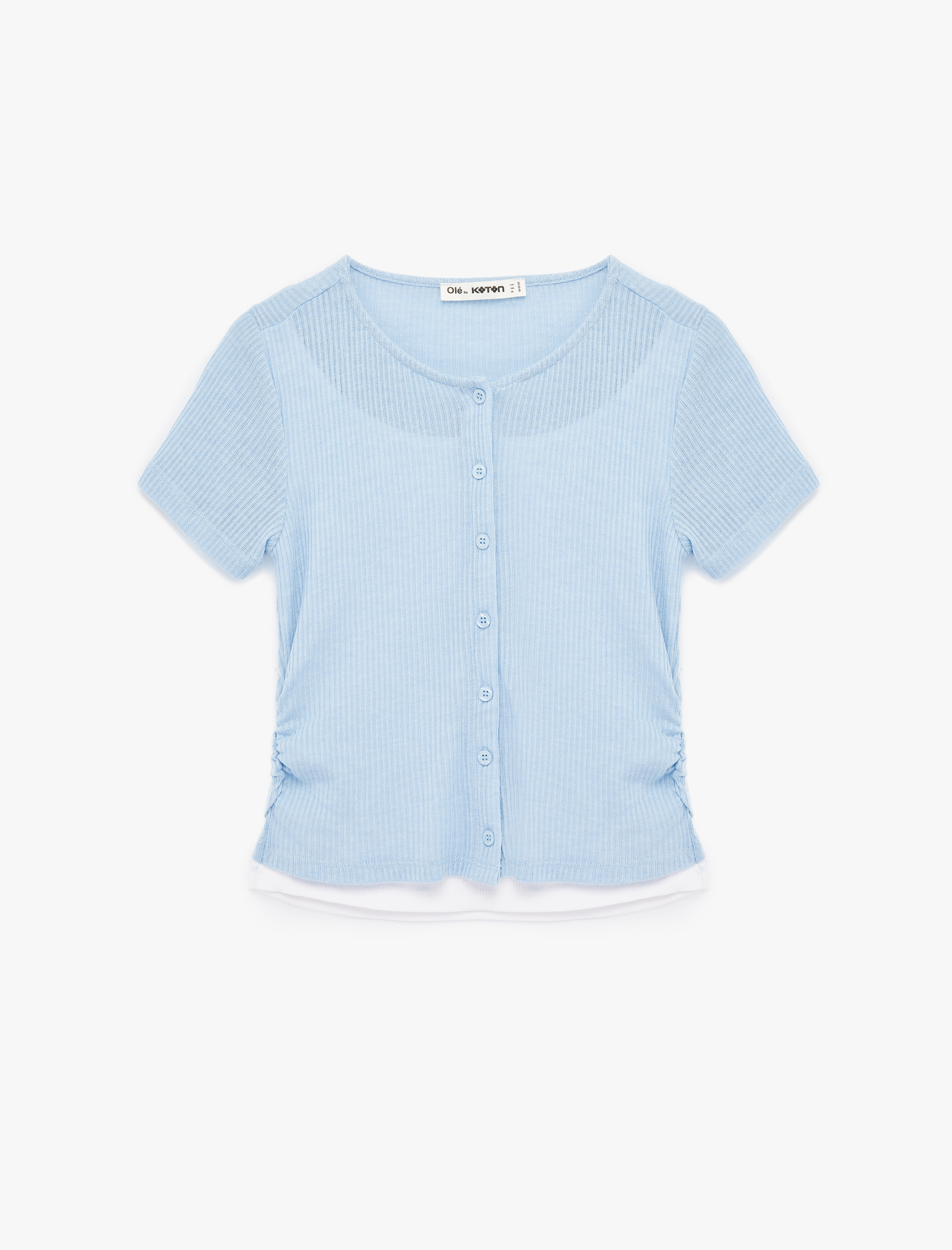   Bisiklet Yaka Slim Fit Viskon Karışımlı Kısa Kollu Hırka