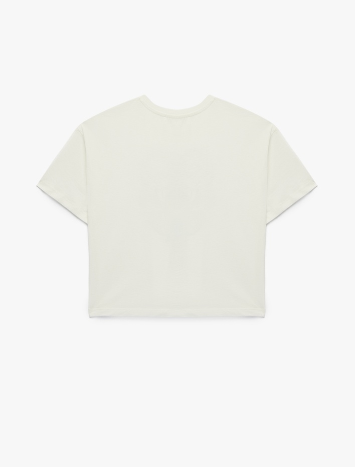 Kız Çocuk Stitch Baskılı Kısa Kollu Bisiklet Yaka Pamuklu Lisanslı Tişört