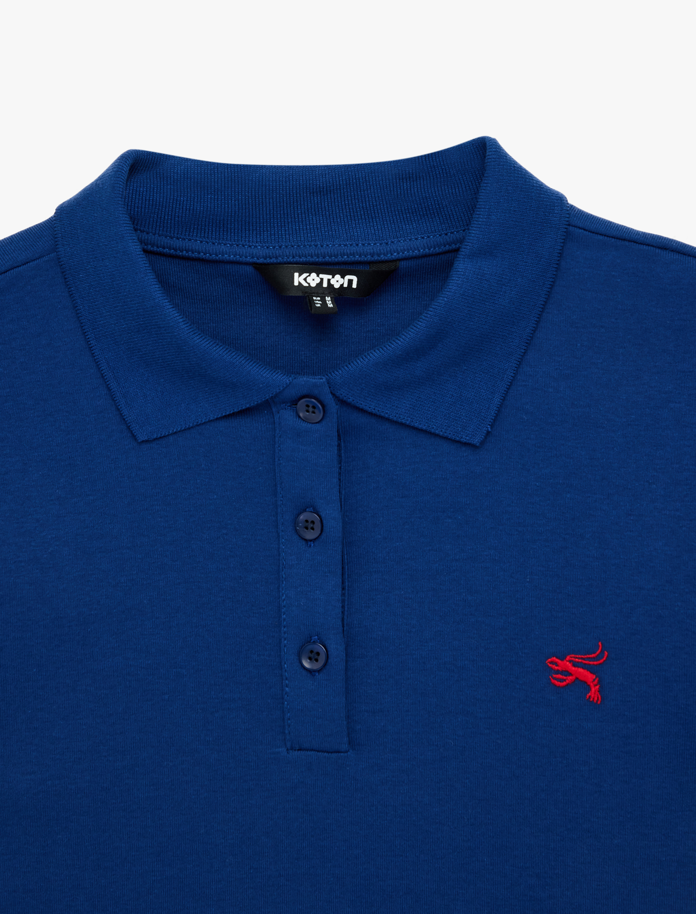   Slim Fit Pamuklu Nakış Detaylı Kısa Kollu Düğmeli Polo Yaka Tişört