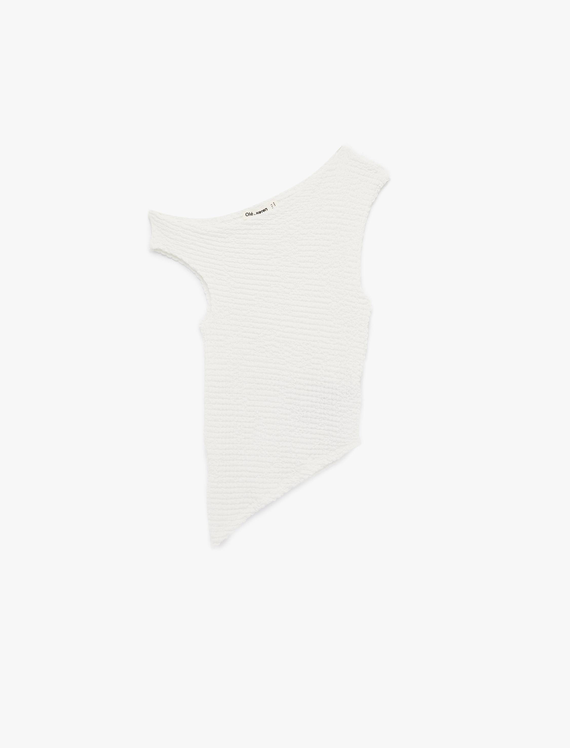   Slim Fit Bürümcük Asimetrik Kolsuz Bluz