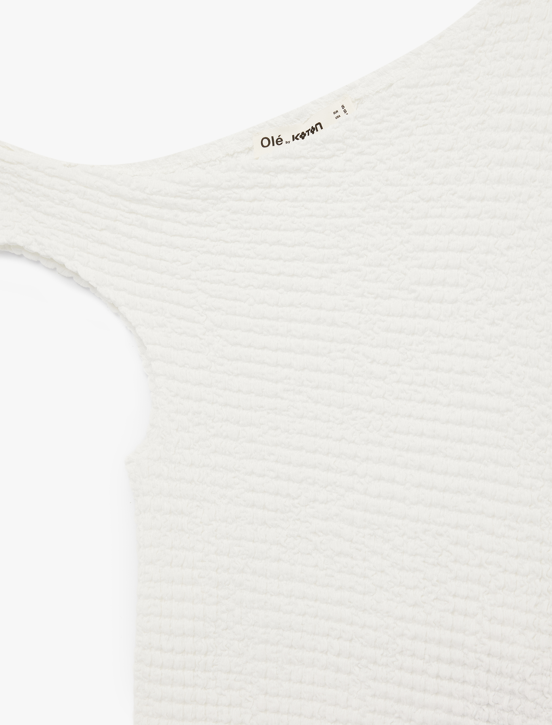   Slim Fit Bürümcük Asimetrik Kolsuz Bluz