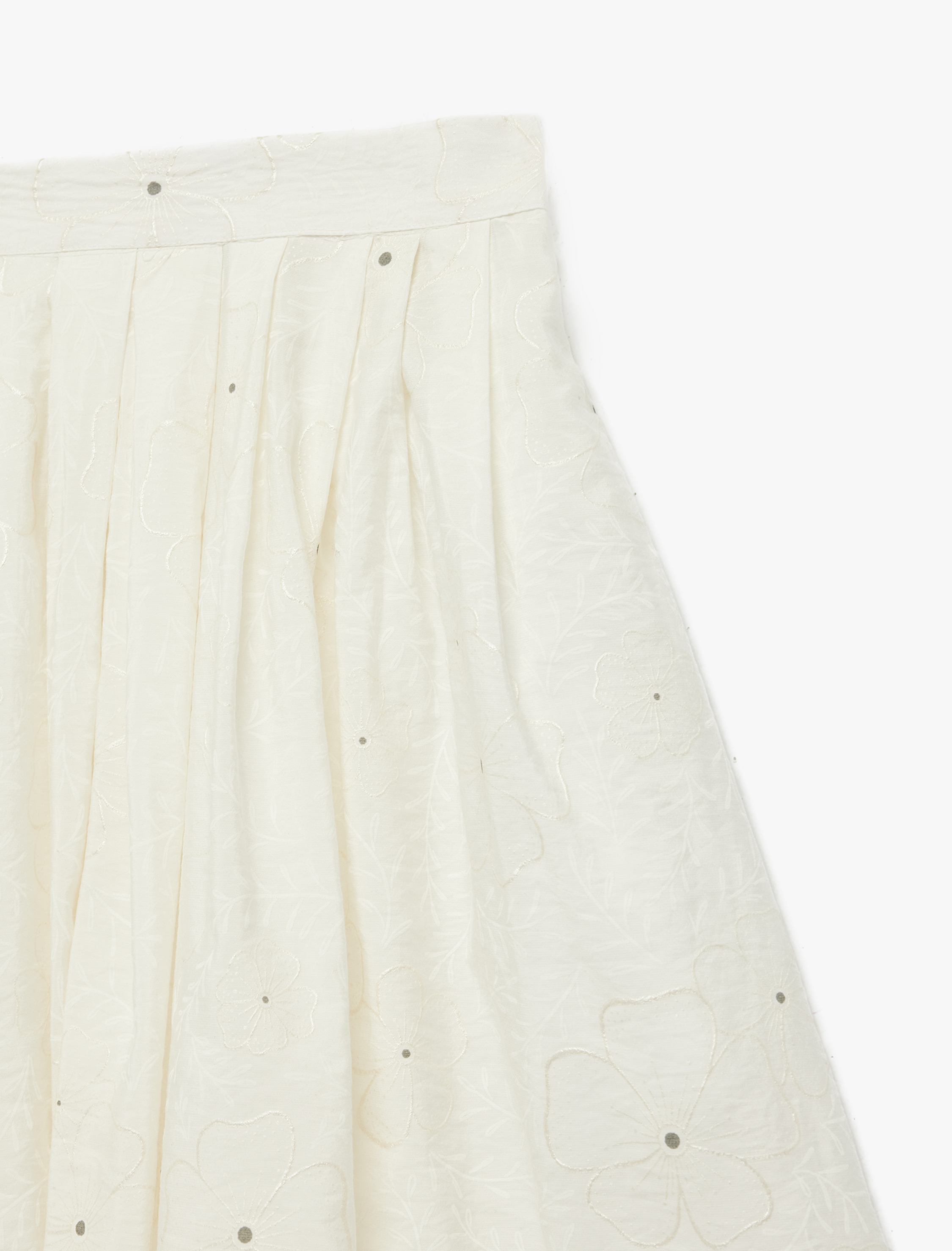  Kız Çocuk Beli Lastikli Yırtmaç Detaylı Çiçek Desenli Pileli Viskon Etek