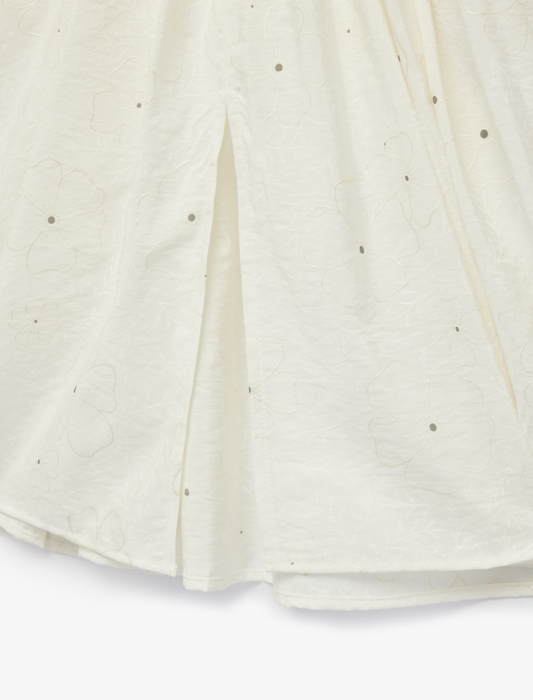  Kız Çocuk Beli Lastikli Yırtmaç Detaylı Çiçek Desenli Pileli Viskon Etek