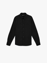 Regular Fit Pamuklu Klasik Yaka Uzun Kollu Gömlek