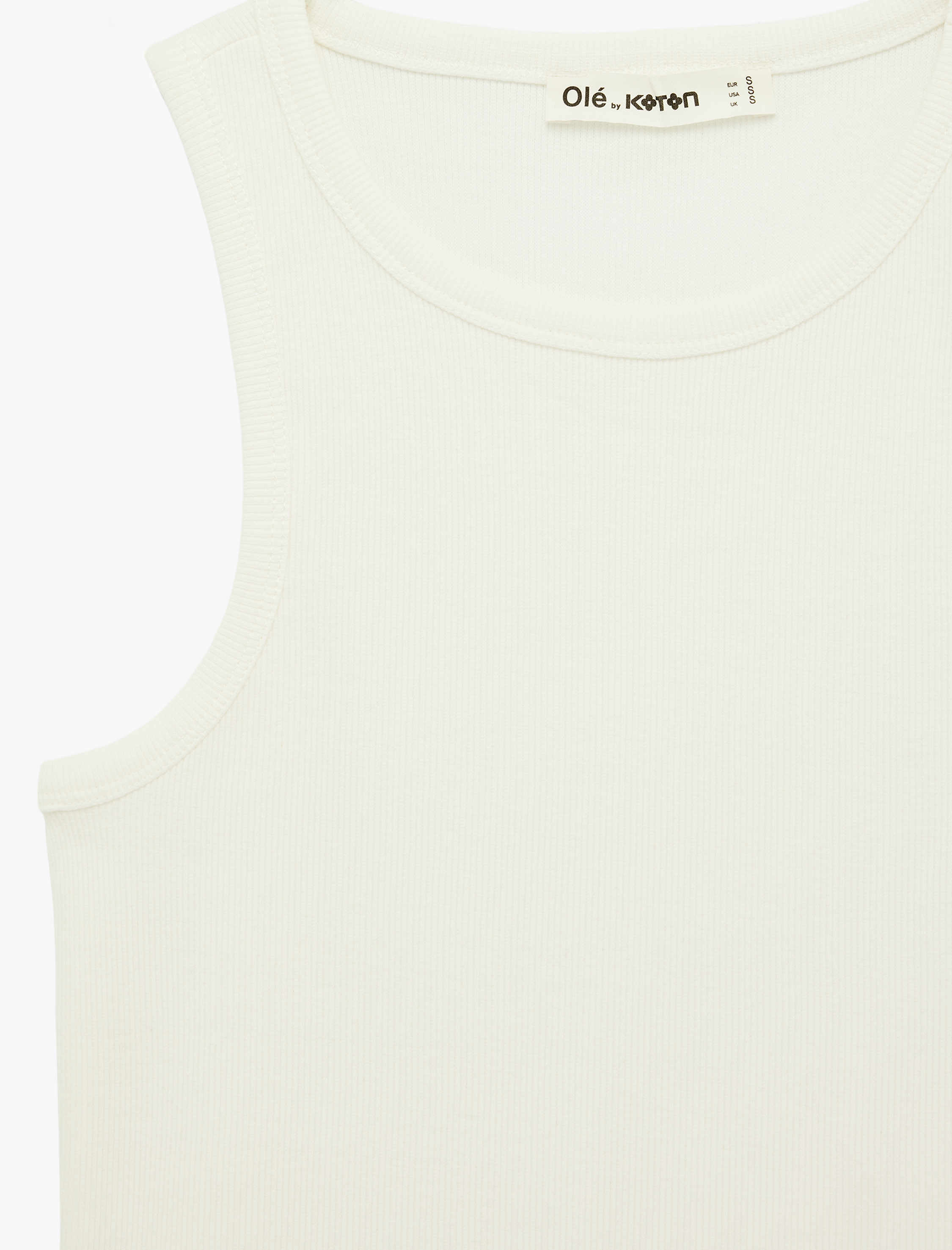   Slim Fit Bisiklet Yaka Fitilli Kolsuz Atlet