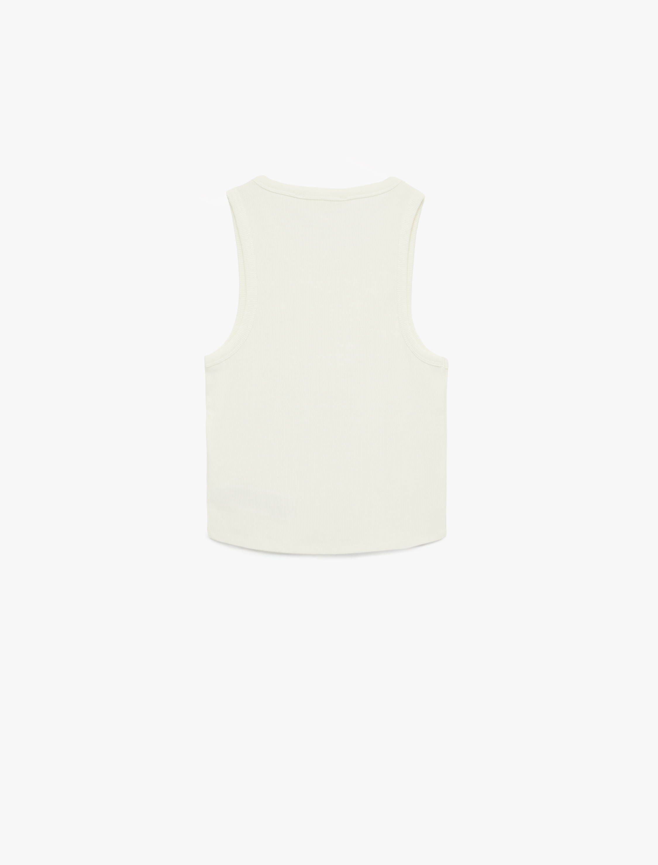   Slim Fit Bisiklet Yaka Fitilli Kolsuz Atlet