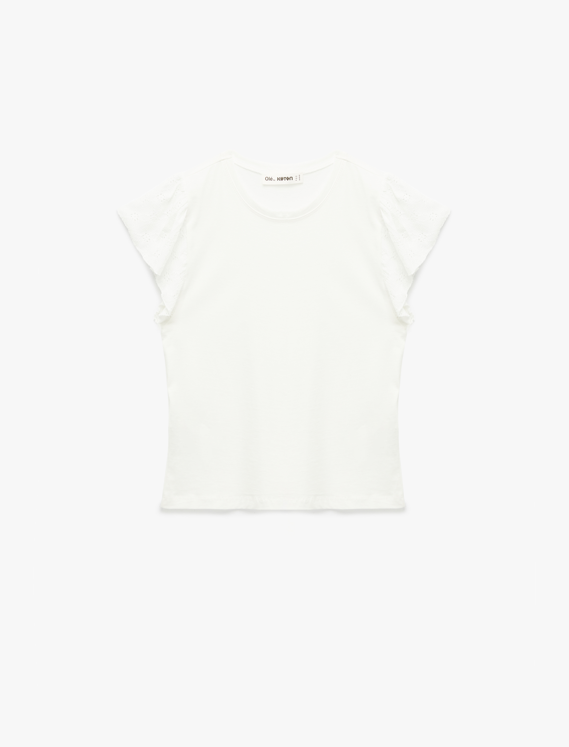   Fisto Detaylı Kısa Kollu Bisiklet Yaka Pamuklu Tişört