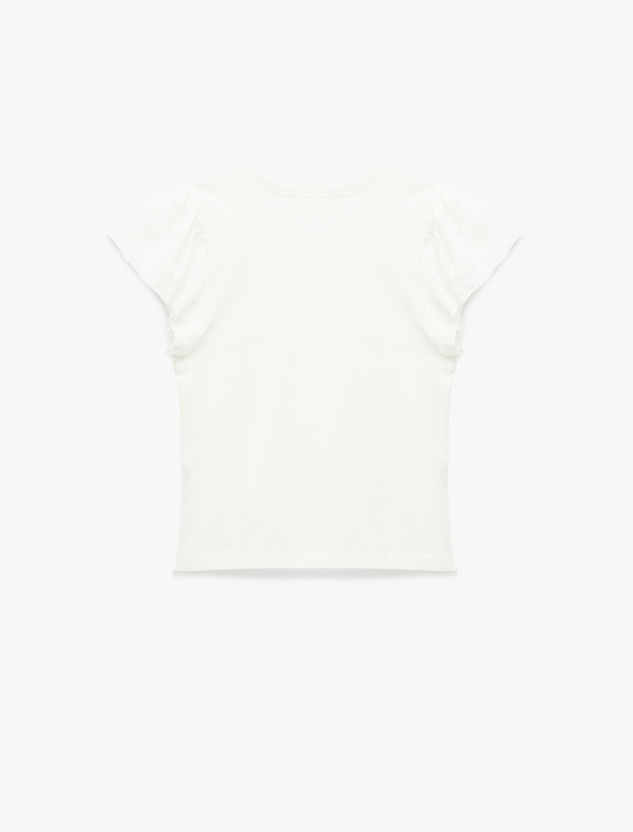  Fisto Detaylı Kısa Kollu Bisiklet Yaka Pamuklu Tişört