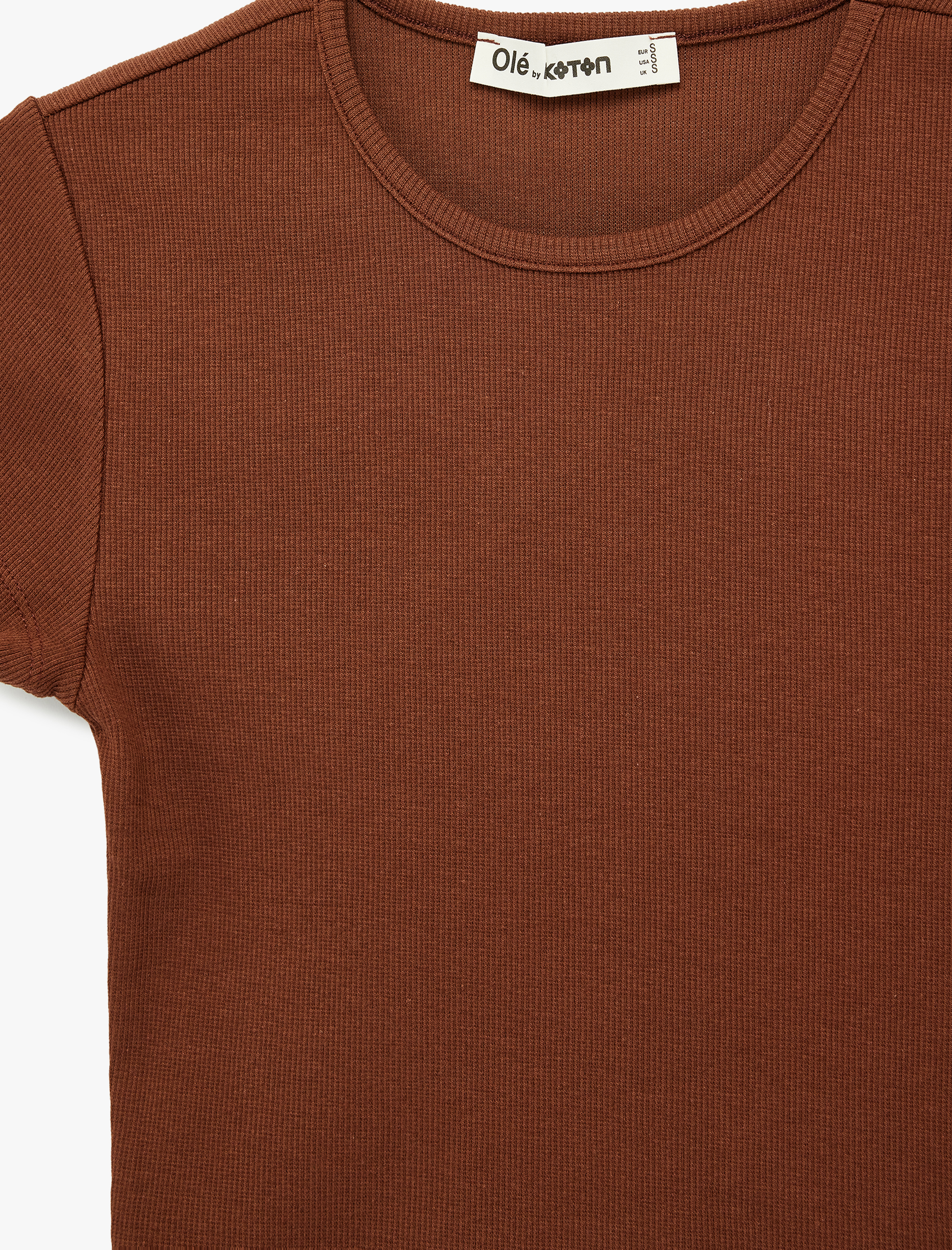   Pamuklu Kısa Kollu Bisiklet Yaka Slim Fit Kaşkorse Tişört