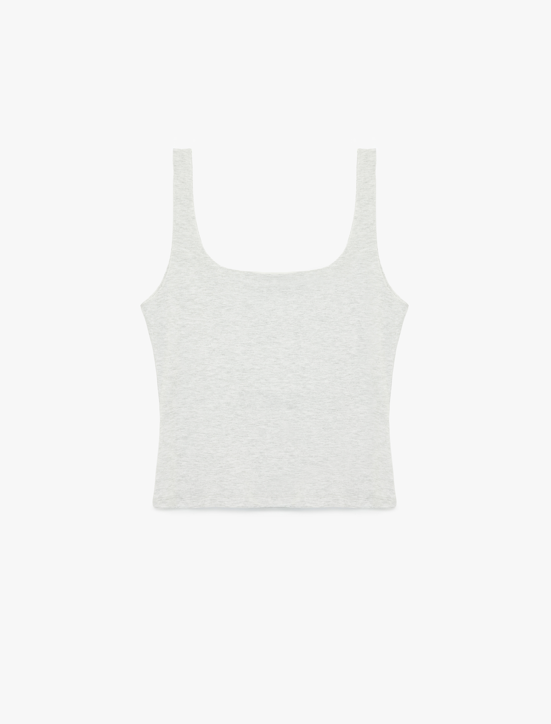   Slim Fit Kolsuz Kare Yaka Pamuklu Bluz