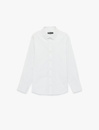 Regular Fit Pamuklu Klasik Yaka Uzun Kollu Gömlek