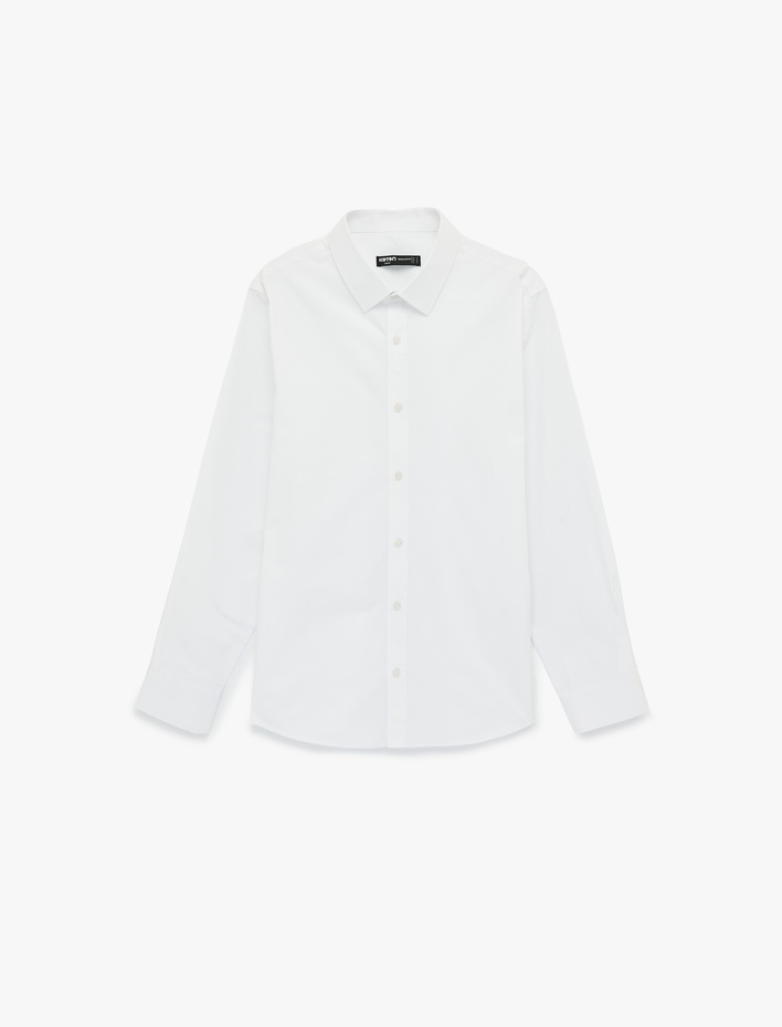  Regular Fit Pamuklu Klasik Yaka Uzun Kollu Gömlek