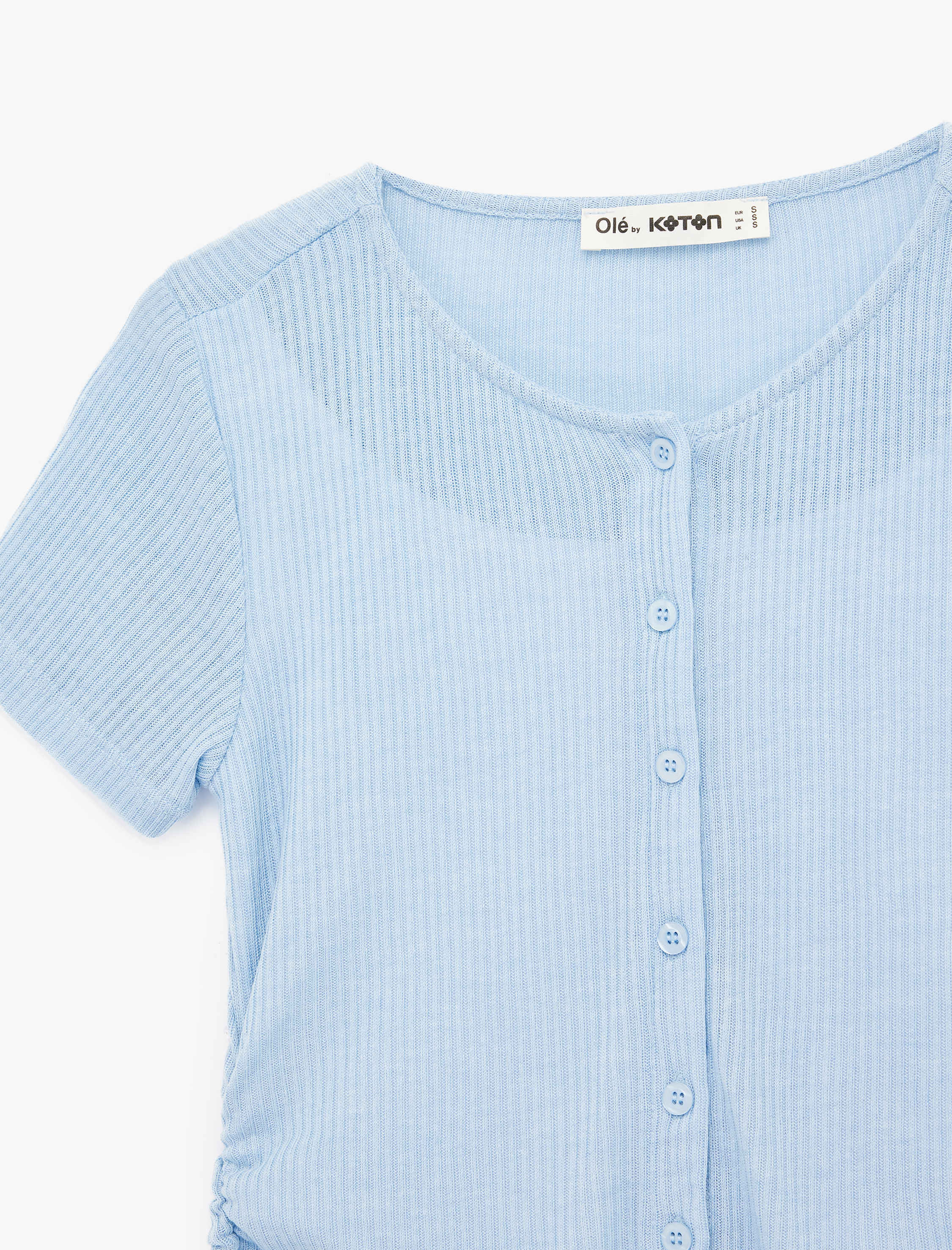   Bisiklet Yaka Slim Fit Viskon Karışımlı Kısa Kollu Hırka