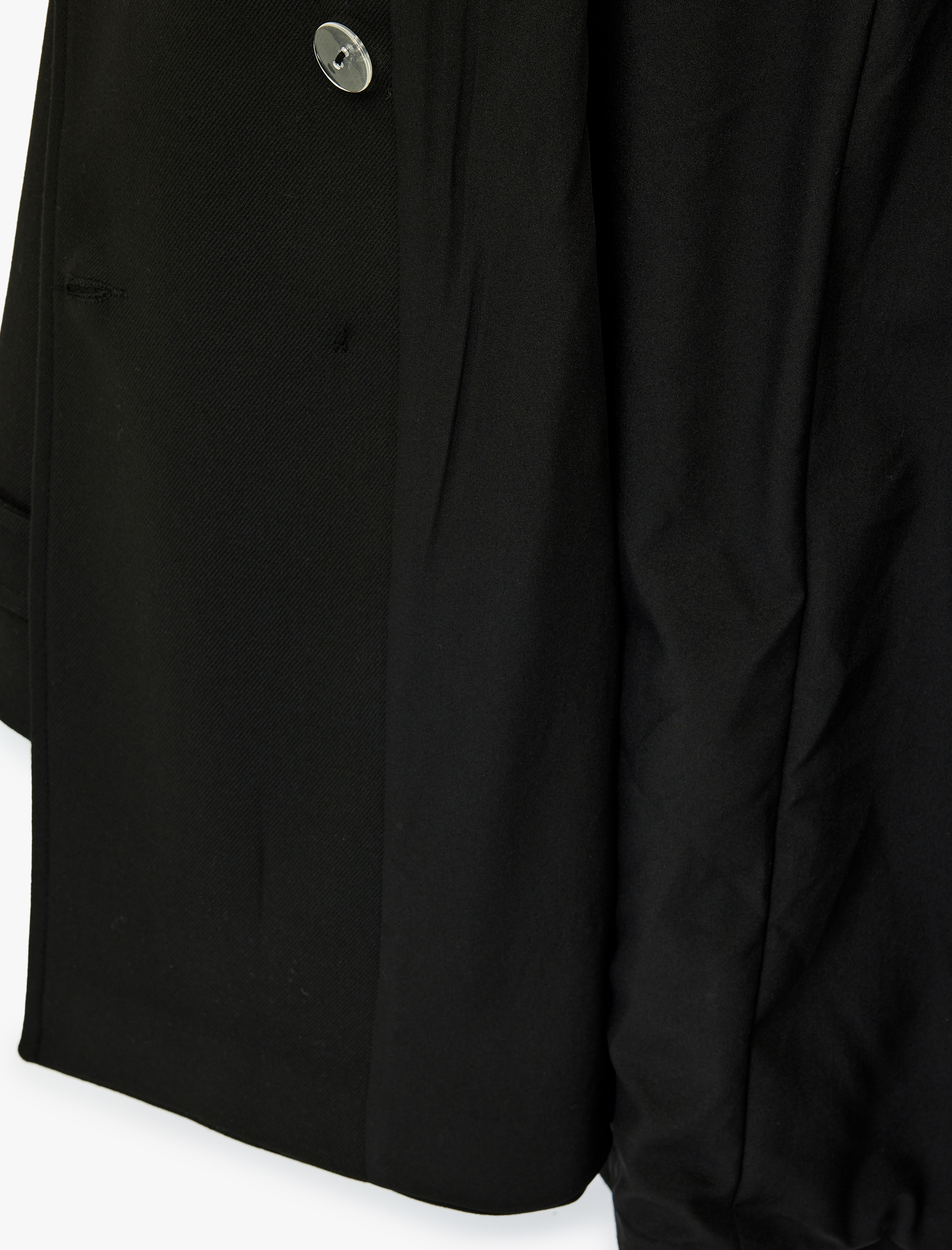   Uzun Kollu Düğmeli Cepli Kemerli Kruvaze Gabardin Trençkot